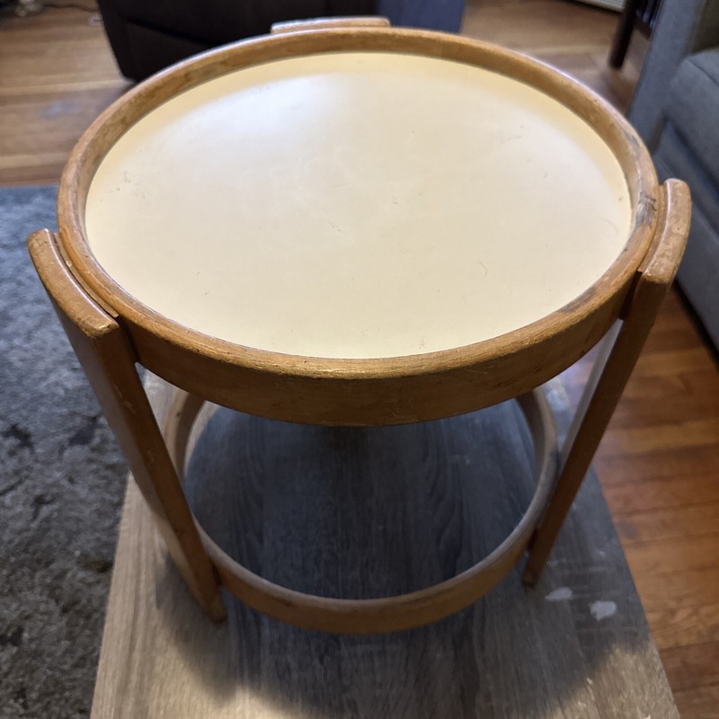 VINTAGE FIGLI DI AMEDEO CASSINA MCM ROUND WOODEN TABLE – MADE IN ITALY
