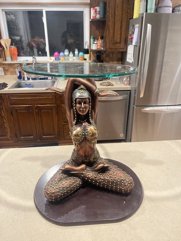 TABLE TOP-VINTAGE CHIPARUS ART DECO SCULPTURE NUDE FEMALE YOGA POSE FIGURINE