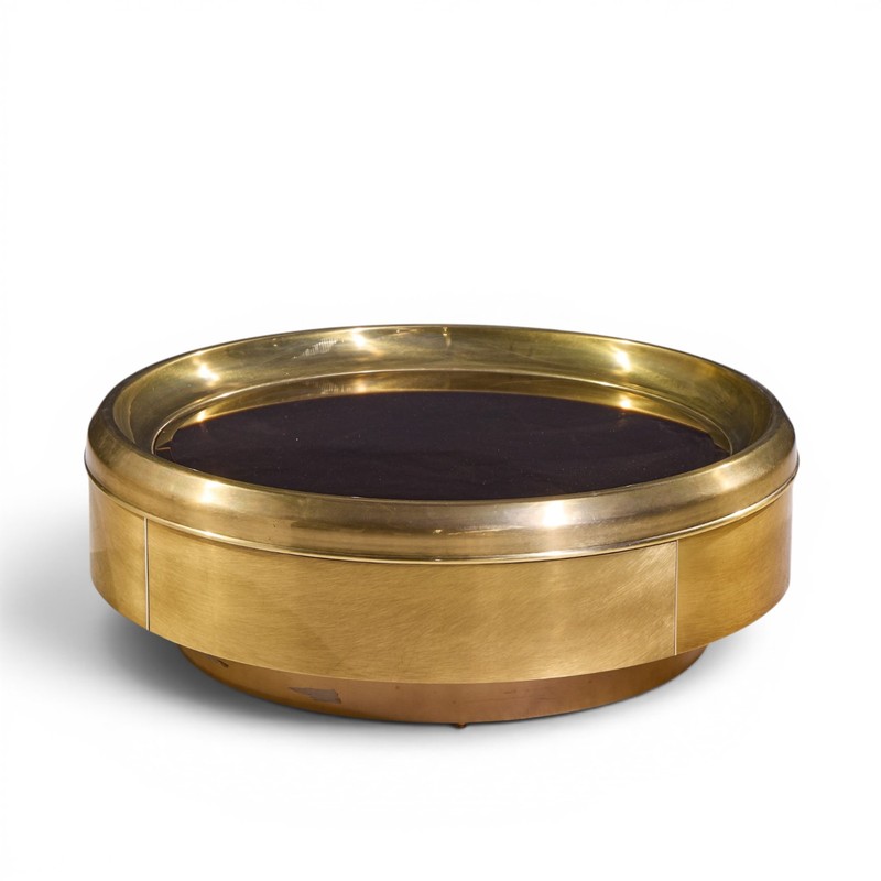 Mastercraft Mid Century Brass and Mirrored Round Coffee Table gallery