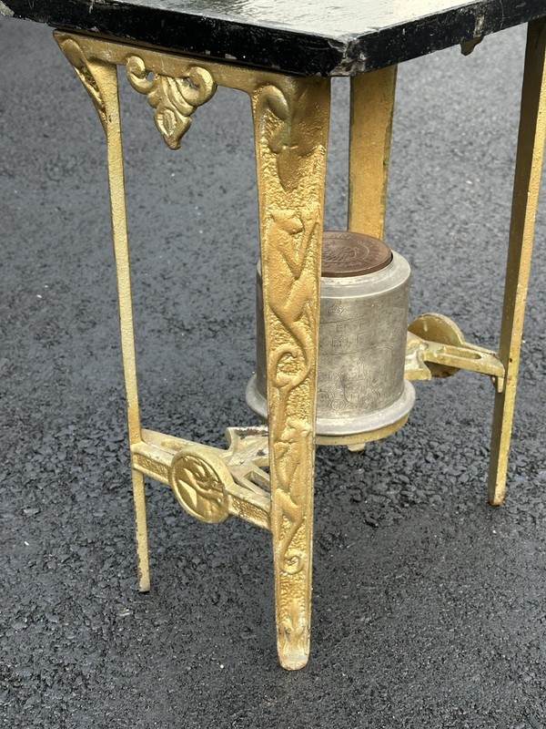 ANTIQUE ART DECO INDUSTRIAL CAST IRON BRONZE MONKEY SIDE TABLE TOBACCO STAND gallery