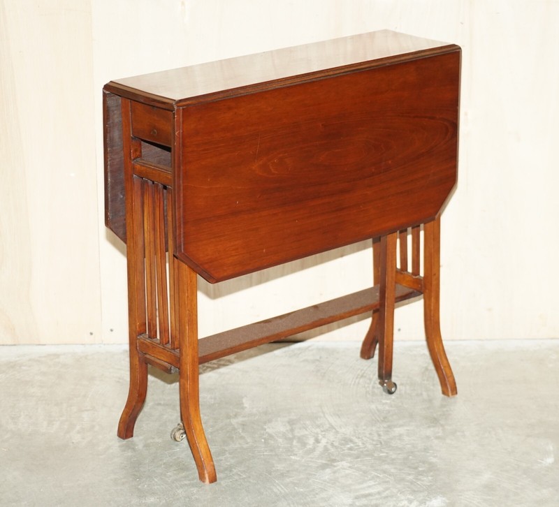 ANTIQUE SPILLMAN & CO ST MARTINS LANE LONDON EXTENDING OCCASIONAL GAMES TABLE gallery