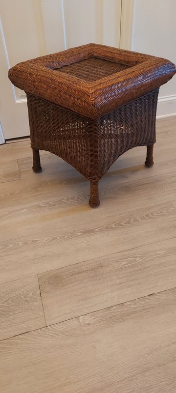 Vintage~Indoor Wicker and Rattan Side Table~ EX CONDITION gallery
