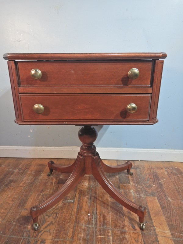 Mahogany Lift top Sewing Stand with Drawer and Trays gallery