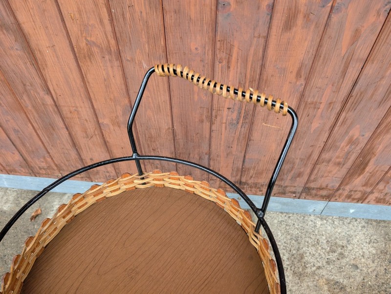 Serving Cart Tea Cart Walnut 60s Table Side Table Brass Mid Century gallery