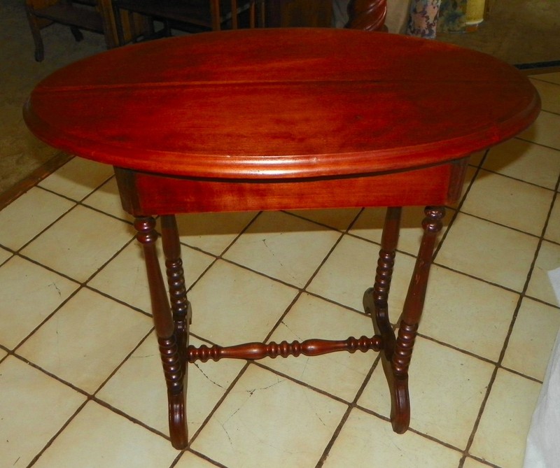 Mahogany Oval Entry 2 Board Top Table / Sofa Table (ST27) gallery