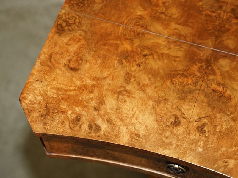 EXQUISITE QUALITY WILLIAM IV CIRCA 1830 BURR WALNUT SIDE END WORK SEWING TABLE gallery