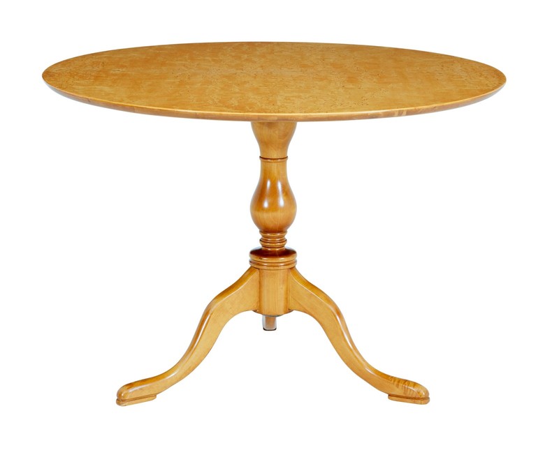 SWEDISH MID CENTURY CIRCULAR BIRCH OCCASIONAL TABLE gallery