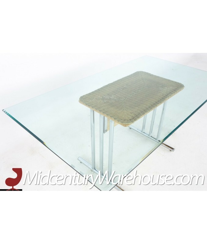 Mid Century Glass and Chrome Dining Table gallery