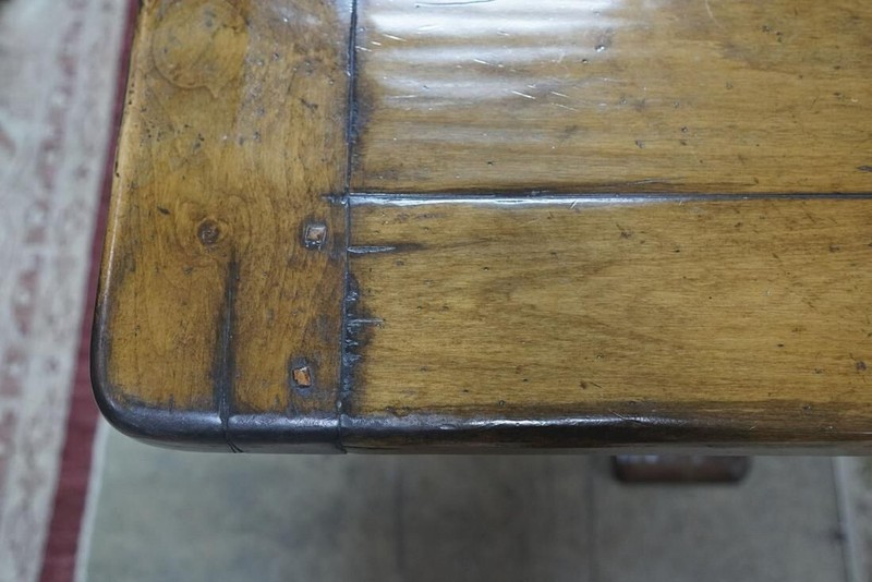 Late 20th Century Walnut Plank Trestle-Base Dining Table (AF1-242) gallery