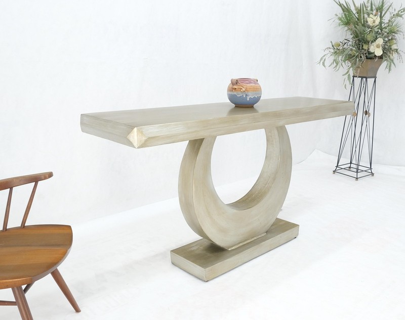 Large 37"h Silvered Patinated Lacquered Welded Steel Heavy Console Table MINT gallery