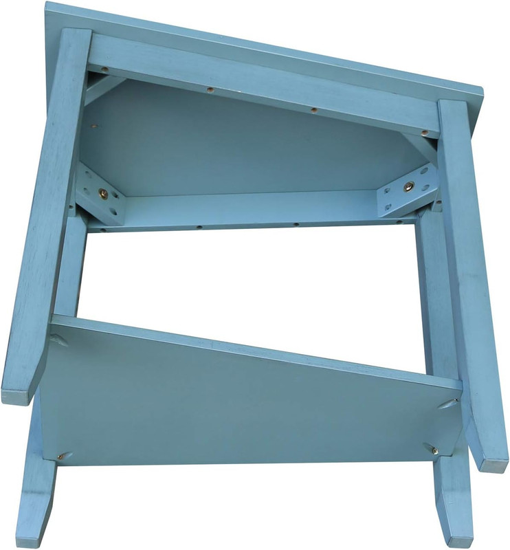 Antique Blue Solid Wood Keystone Accent Table for Stylish Living Spaces gallery