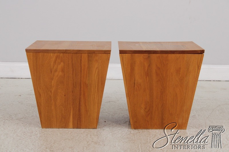 F72048: Pair Modern Arts & Crafts Design Oak Box Tables gallery