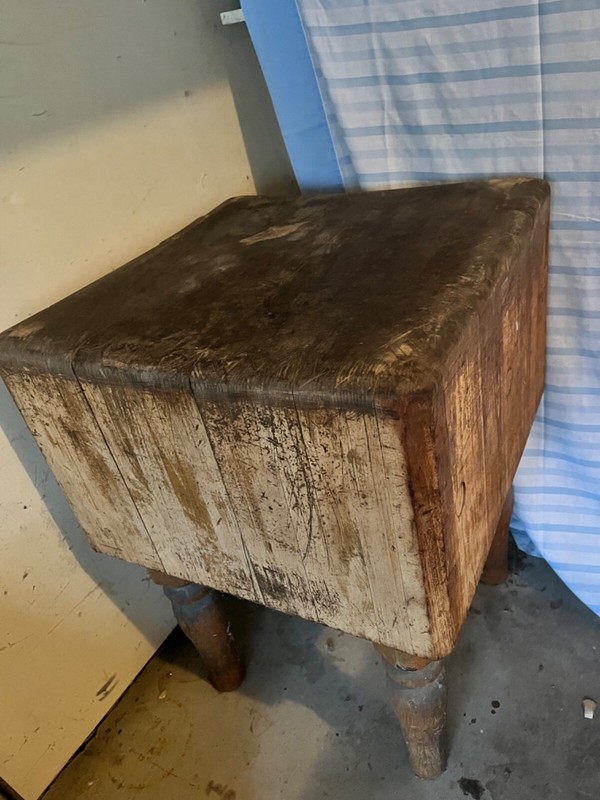 Vintage butcher block solid wood