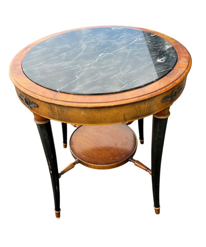 1920’s French Neoclassical Marble-Top Accent Table gallery