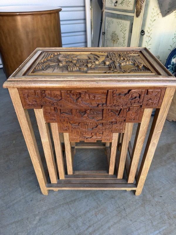 Set of 4 Antique Vintage Asian Nesting Tables. gallery