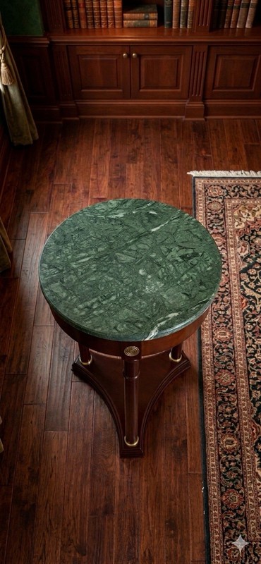 Bombay Co French Empire Neoclassical Style Mahogany Marble Side Table gallery