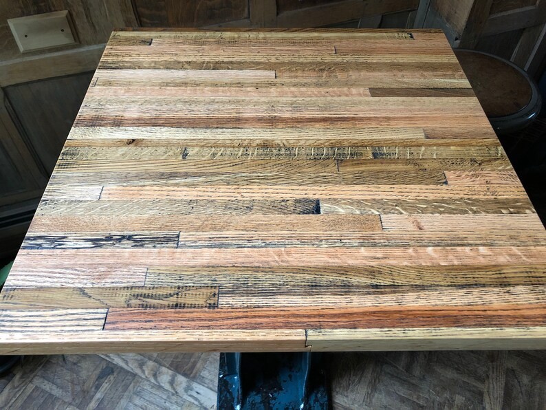 Antique Pedestal Table, Reclaimed Metal And Wood gallery