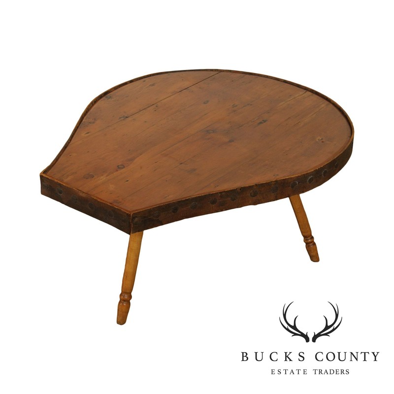 Antique Pine Fireplace Bellows Top Coffee Table