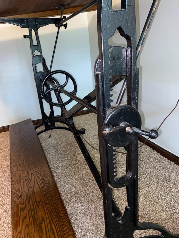 antique cast iron drafting table Keuffel & Esser excellent cond. American Eagle gallery