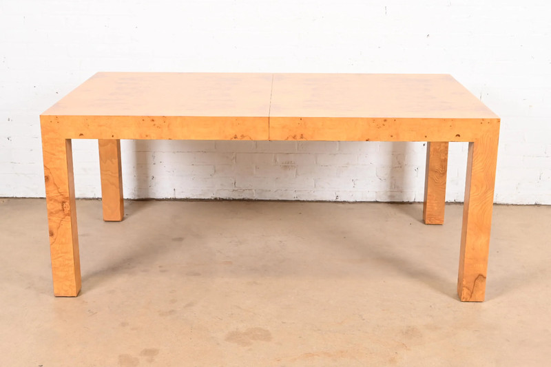 Milo Baughman for Thayer Coggin Mid-Century Modern Burl Wood Dining Table gallery