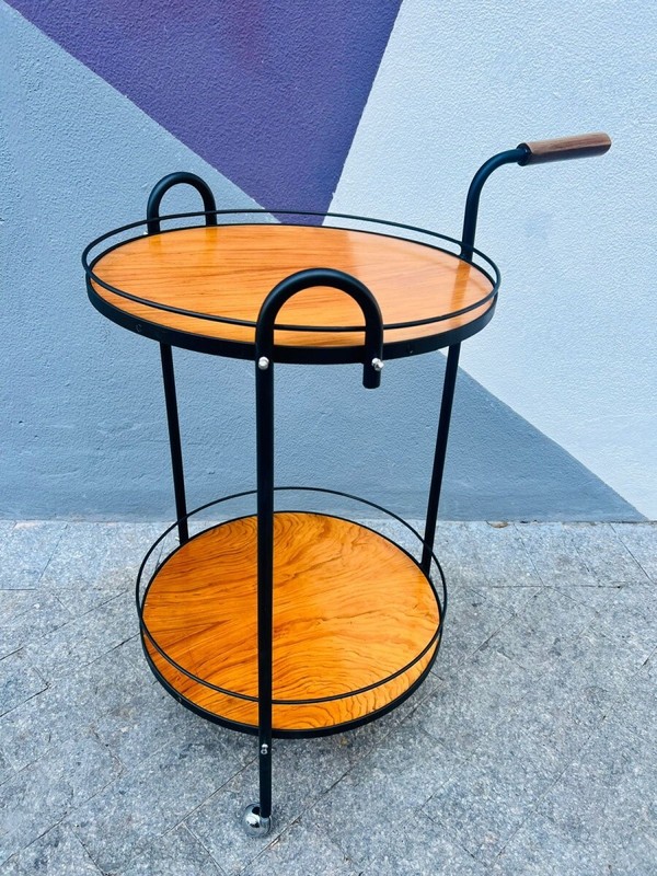 FORMA – Tea Cart made in Caviúna with tubular iron and wheels from the 60s