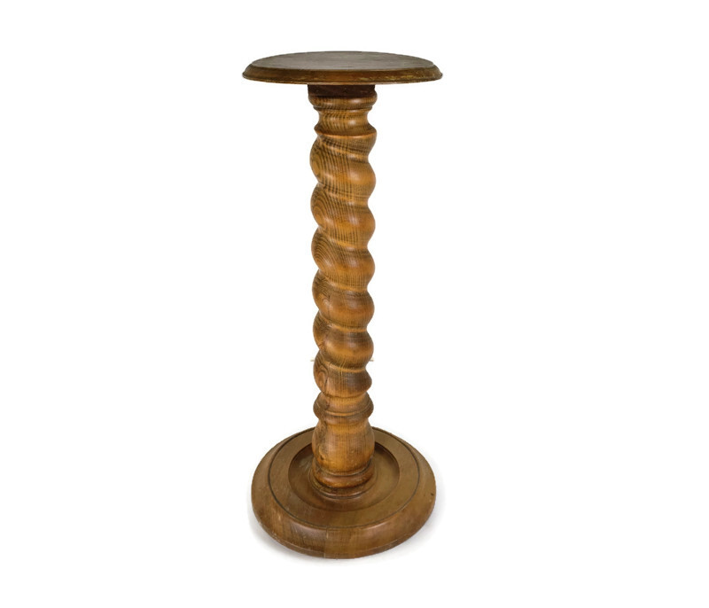 Barley Twist Wooden Side Wine Display Table Pedestal Plant Bonsai Flower Stand