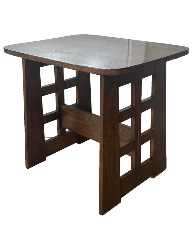 ANTIQUE ARTS & CRAFTS OAK LIBARY TABLE AFTER LIBMERT NO. 140 30"x23 5/8"x27"T