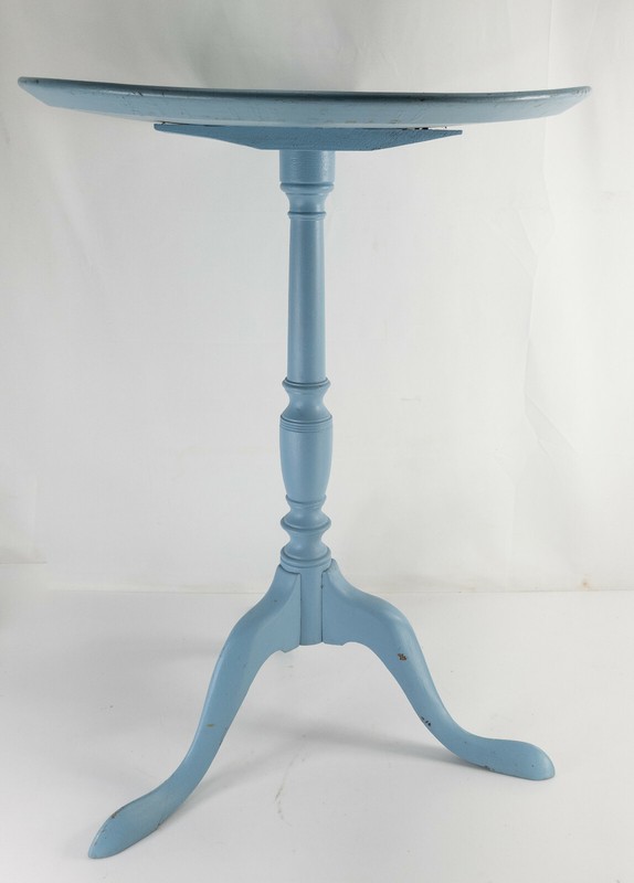 Antique Baby Sky Blue Painted Round Table Candlestand Shabby Chic Decorative gallery