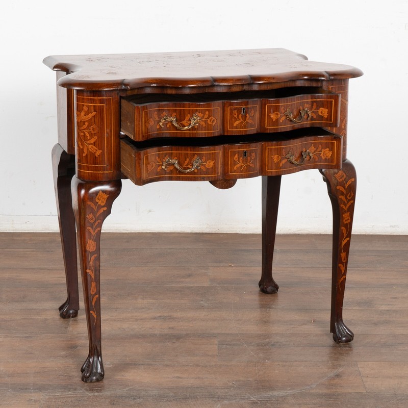 Dutch Marquetry Side Table on Cabriolet Legs, Holland circa 1770-1800 gallery