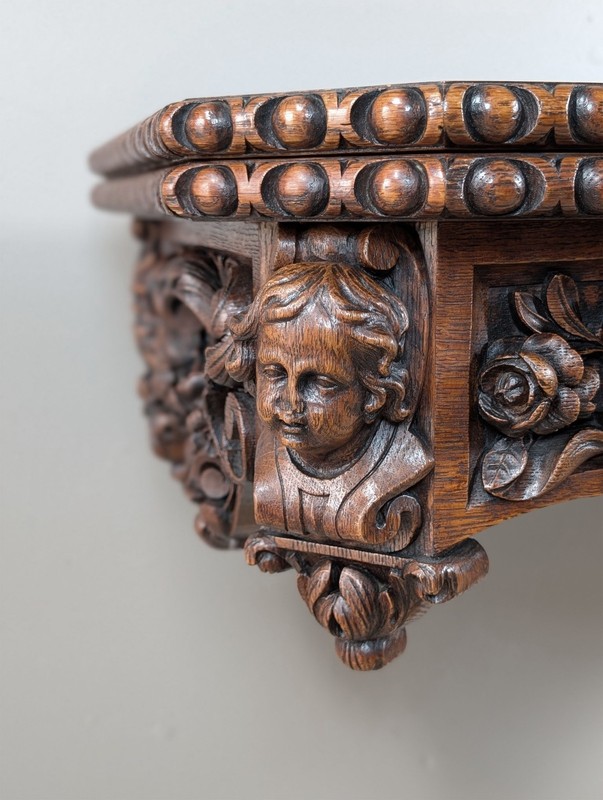 French Antique Renaissance Revival/Black Forest Game/Side Table/Console gallery