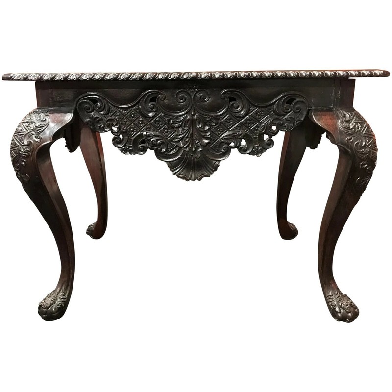 18th-19th Century Exceptionally Carved Portuguese Rococo Rosewood Center Table