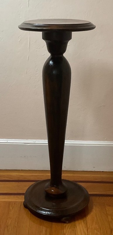 Vintage Solid Wood Pedestal Plant Stand Accent Table 23.5” Tall 10 lb