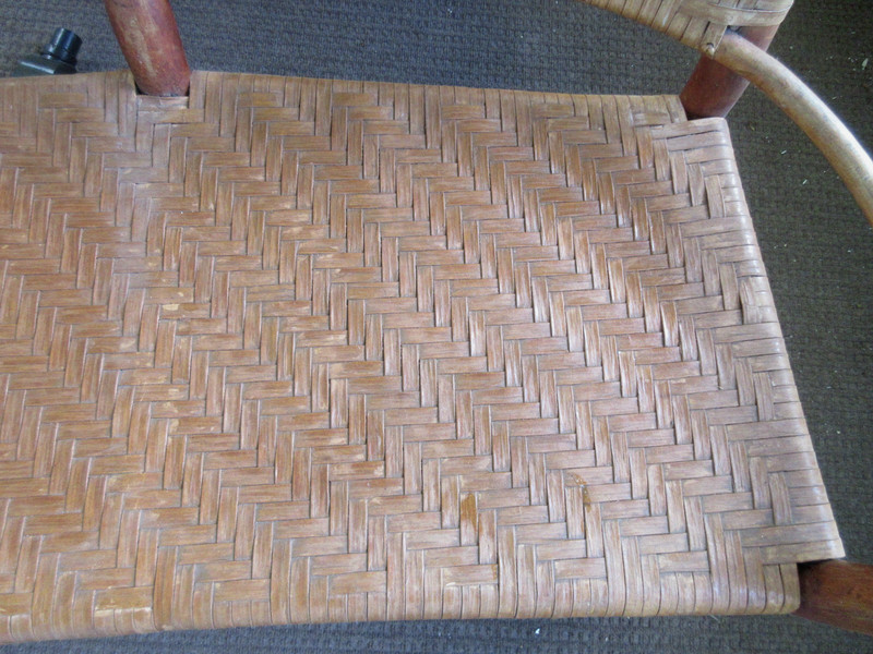 RARE ANTIQUE MARTINSVILLE OLD HICKORY CHAIR COMPANY SETTEE CAT. # 106 C. 1915 gallery
