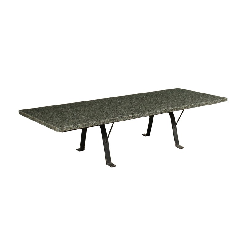 Coffee Table Metal Vintage Marble Top Italy 1970s-80s gallery