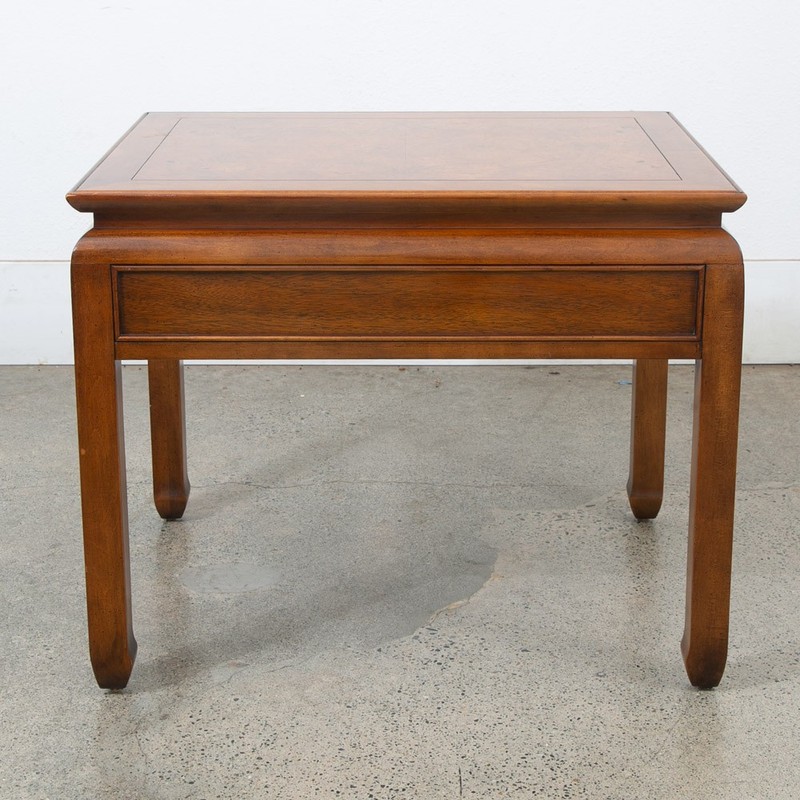 Mid Century Modern Nightstand Side Table Drawer Burl Brass Single Mcm Wood gallery