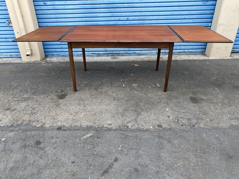 Danish Modern Teak Draw Leaf Dining Table- Restored