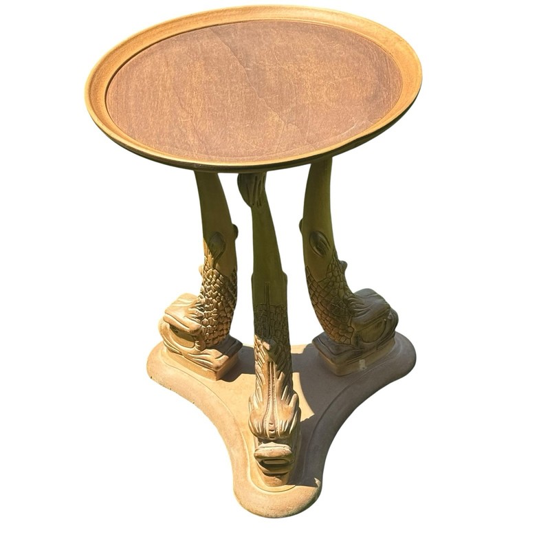 Vintage Italian Dolphin Fish Side Table Hollywood Regency Coastal Accent gallery