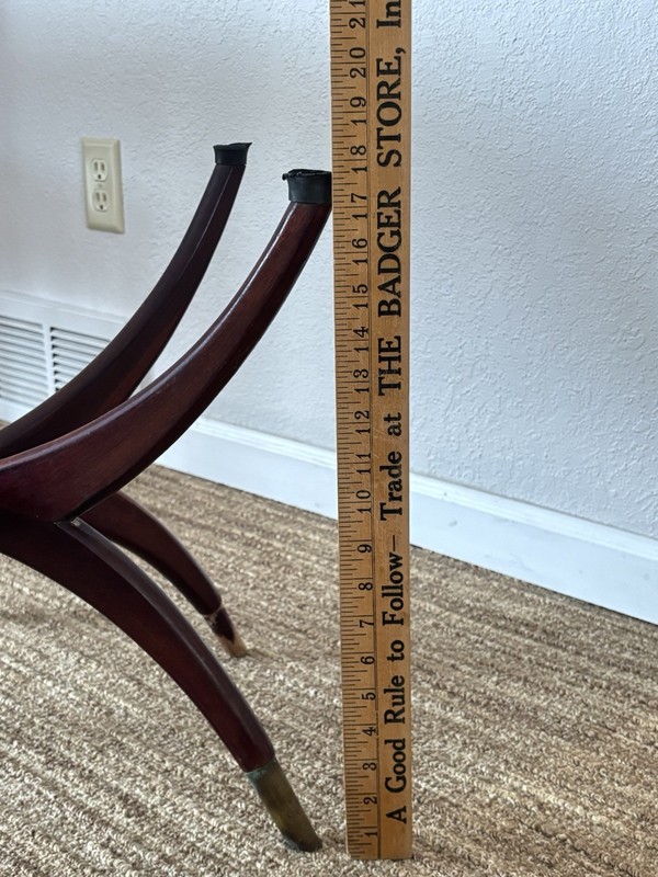 VTG Mid-Century Modern Spider Leg Tray Table Folding Base Brass Tips No Tray MCM gallery