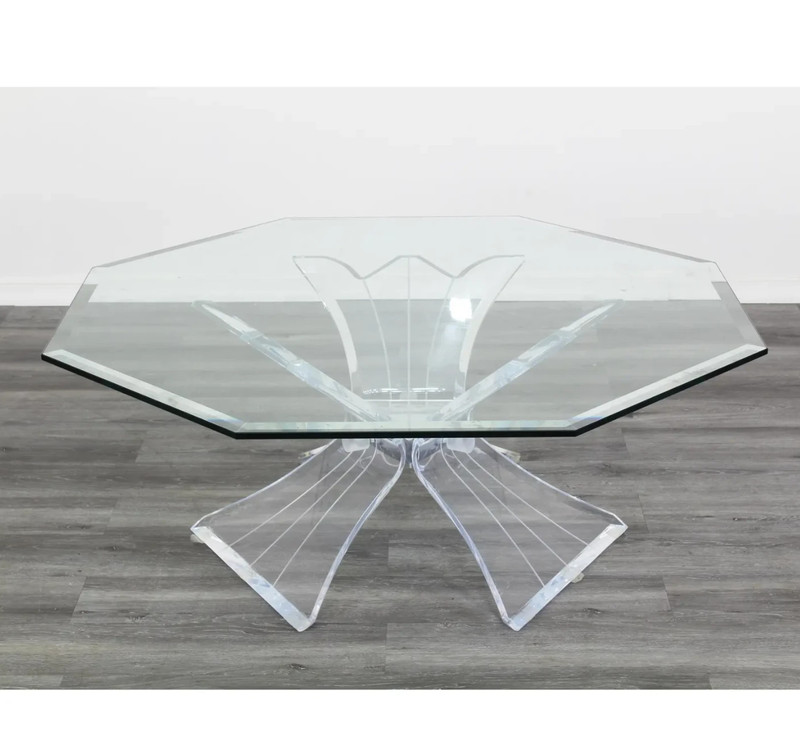 Vintage Lucite Butterfly Coffee Table, Lucite Table, Lucite Coffee Table