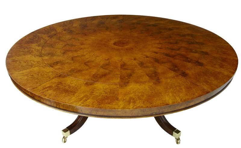 LARGE REGENCY REVIVAL ENGLISH MADE WALNUT JUPE DINING TABLE gallery