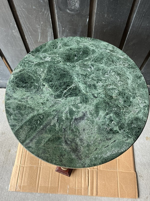 Bombay Co French Empire Green Marble Neoclassical Style Mahogany Side Table gallery