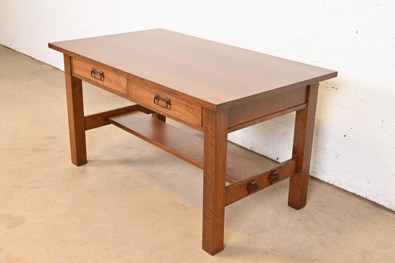 Stickley Brothers Style Antique Mission Oak Arts & Crafts Desk or Library Table gallery