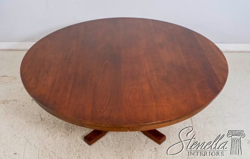 69956: STICKLEY Mission Cherry Pedestal Large Round Dining Table gallery