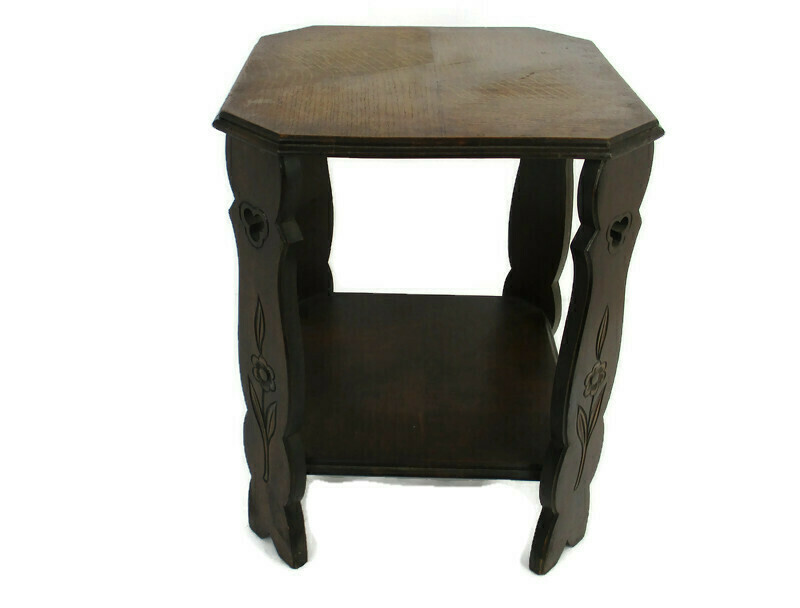 Art Nouveau Side Occasional Table Two Tier Art deco 22.04″ Gorgeous Rare