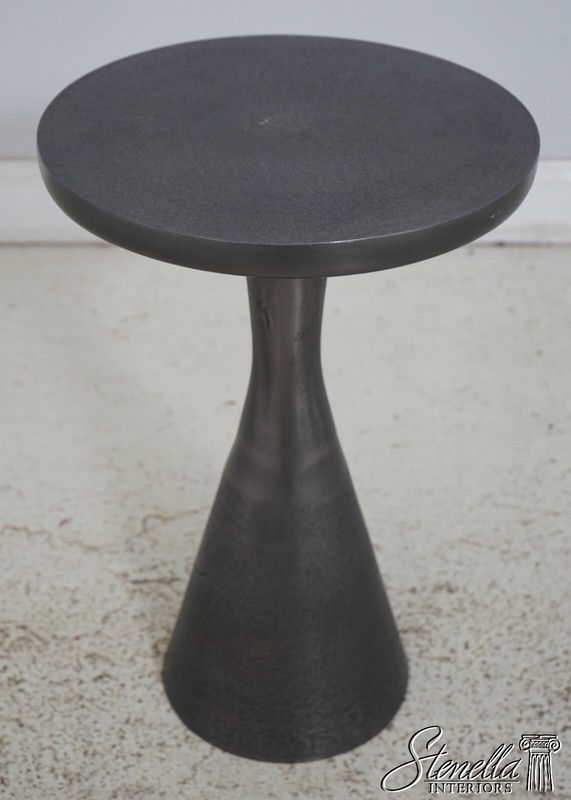 63668EC: Pair Modern Design Distressed Aluminum End Tables gallery