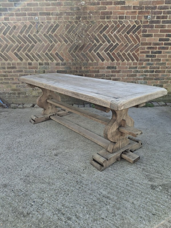 Antique Solid Oak Bleached French Monastery Refectory/Dinning/Farmhouse Table
