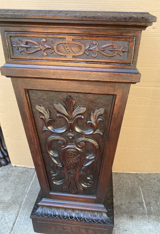 VICTORIAN CARVED WALNUT PEDESTAL gallery