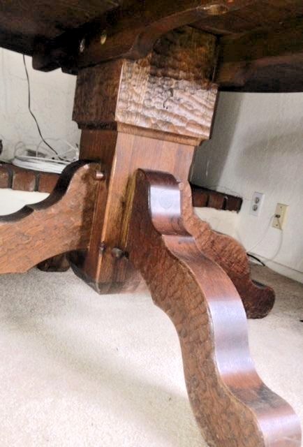 Antique High Stylish German Quartersawn Oak Table and Four chairs set So Rare!!! gallery