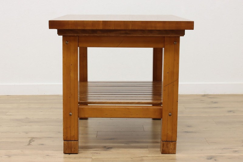 Farmhouse Vintage Birch Butcher Block Kitchen Island Table #55278 gallery