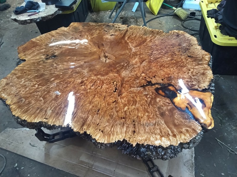 birdseye maple burl coffee table. furniture